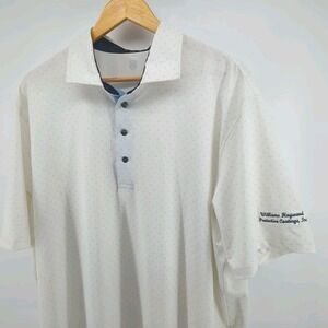 Greyson Polo Shirt Men XXL White Blue Trim Golf‎ Short Sleeve Company Logo
